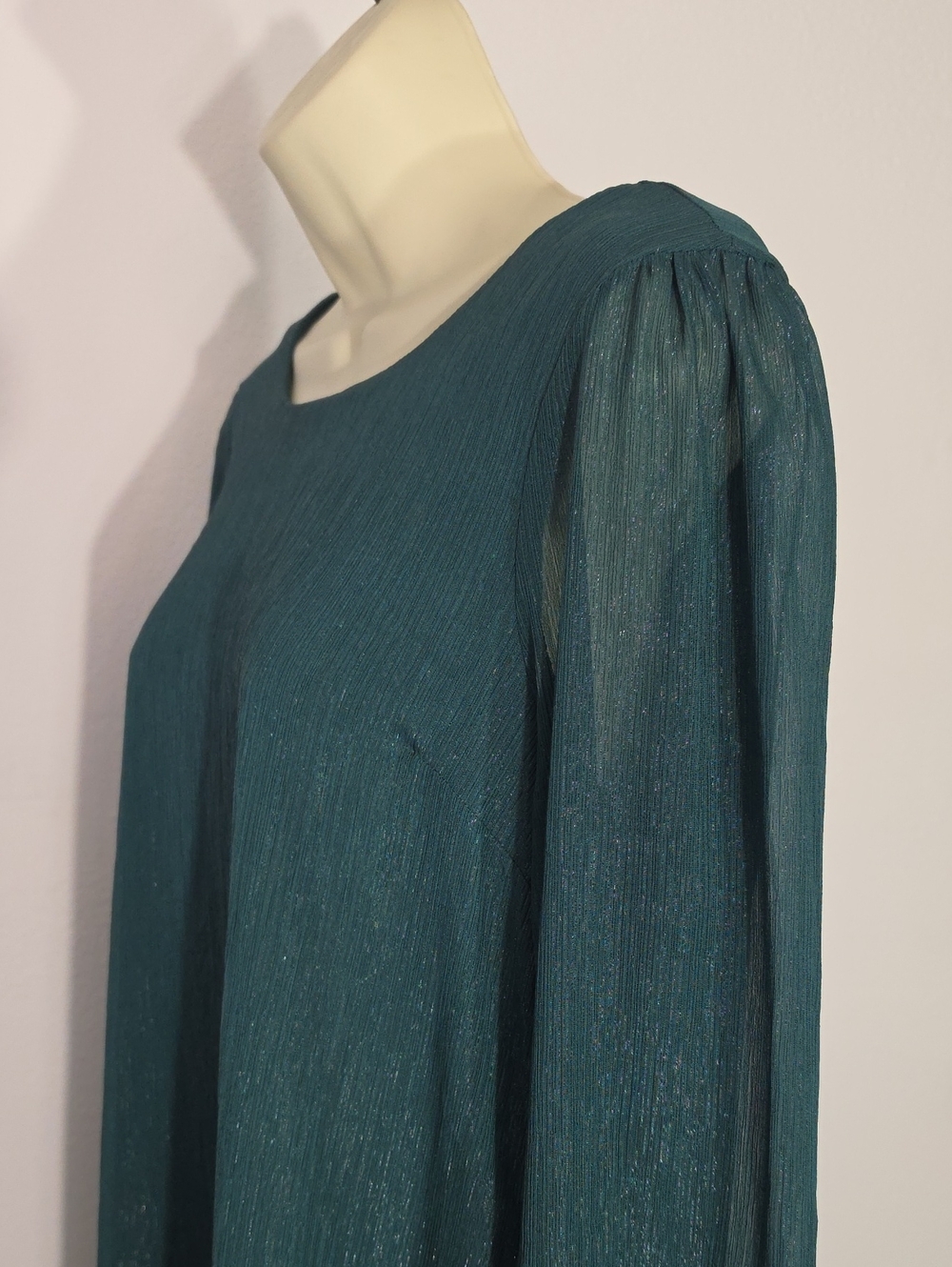 Andree By Unit Dress Sparkling Flowy Sheer Overlay Green Size M - Picture 7 of 14